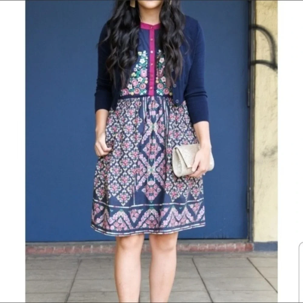 ModCloth Conversation Masterpiece Floral A-Line Midi Dress -  XL - Picture 3 of 6